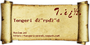 Tengeri Árpád névjegykártya