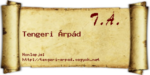 Tengeri Árpád névjegykártya